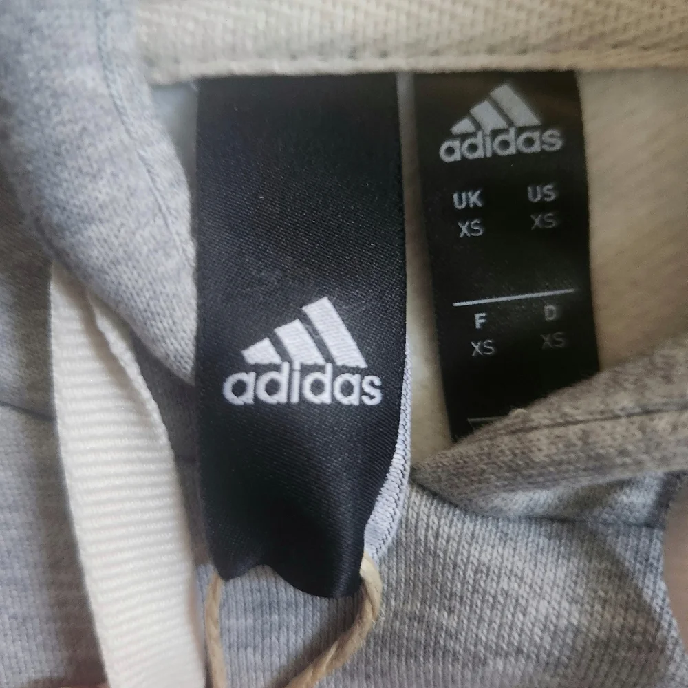 HP!❤️NWT ADIDAS Gray Pullover Logo Hoodie Men's Internal OH Fleece Lined XS - Picture 9 of 16